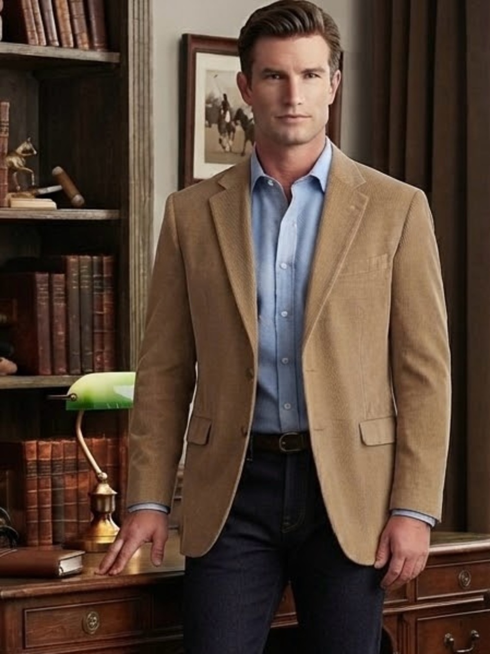 Ralph Lauren Macy’s Vintage Men's Tan Corduroy Blazer Sport Coat Jacket – 42R
